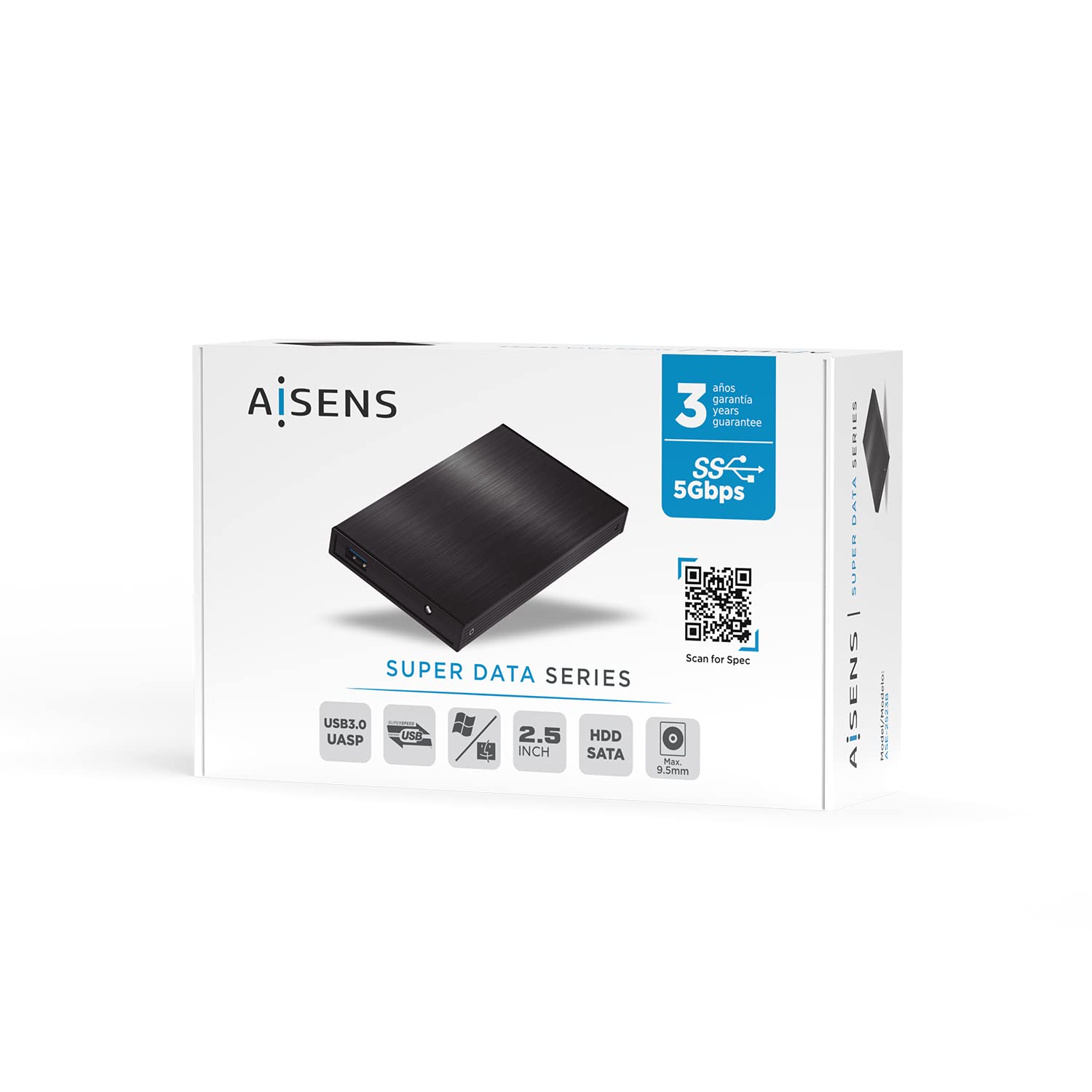 Caja Externa para Disco Duro de 2.5' Aisens ASE-2523B/ USB 3.0