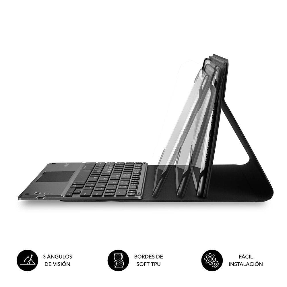 Funda con Teclado Subblim Keytab Pro Bluetooth Touchpad para Tablets de 10.1'-10.8'/ Negra