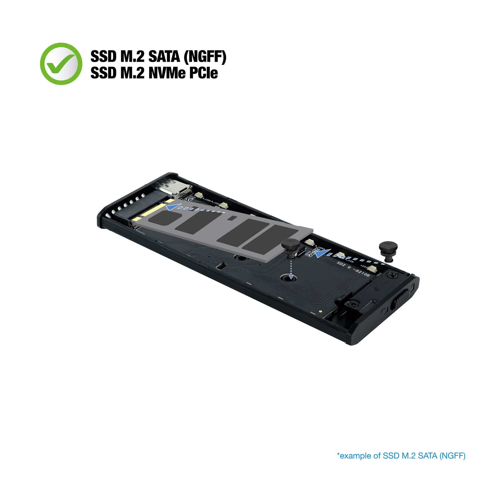 Caja Externa para Disco SSD M.2 NVMe TooQ TQE-2222B/ USB 3.1 Gen2/ Sin tornillos