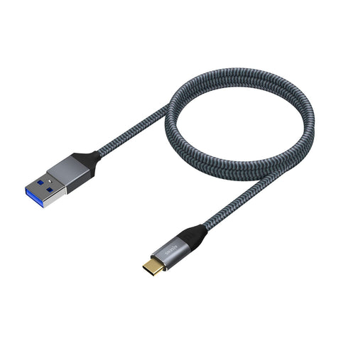 Cable USB 3.1 Tipo-C Aisens A107-0632/ USB Tipo-C Macho - USB Macho/ Hasta 27W/ 1250Mbps/ 1.5m/ Gris