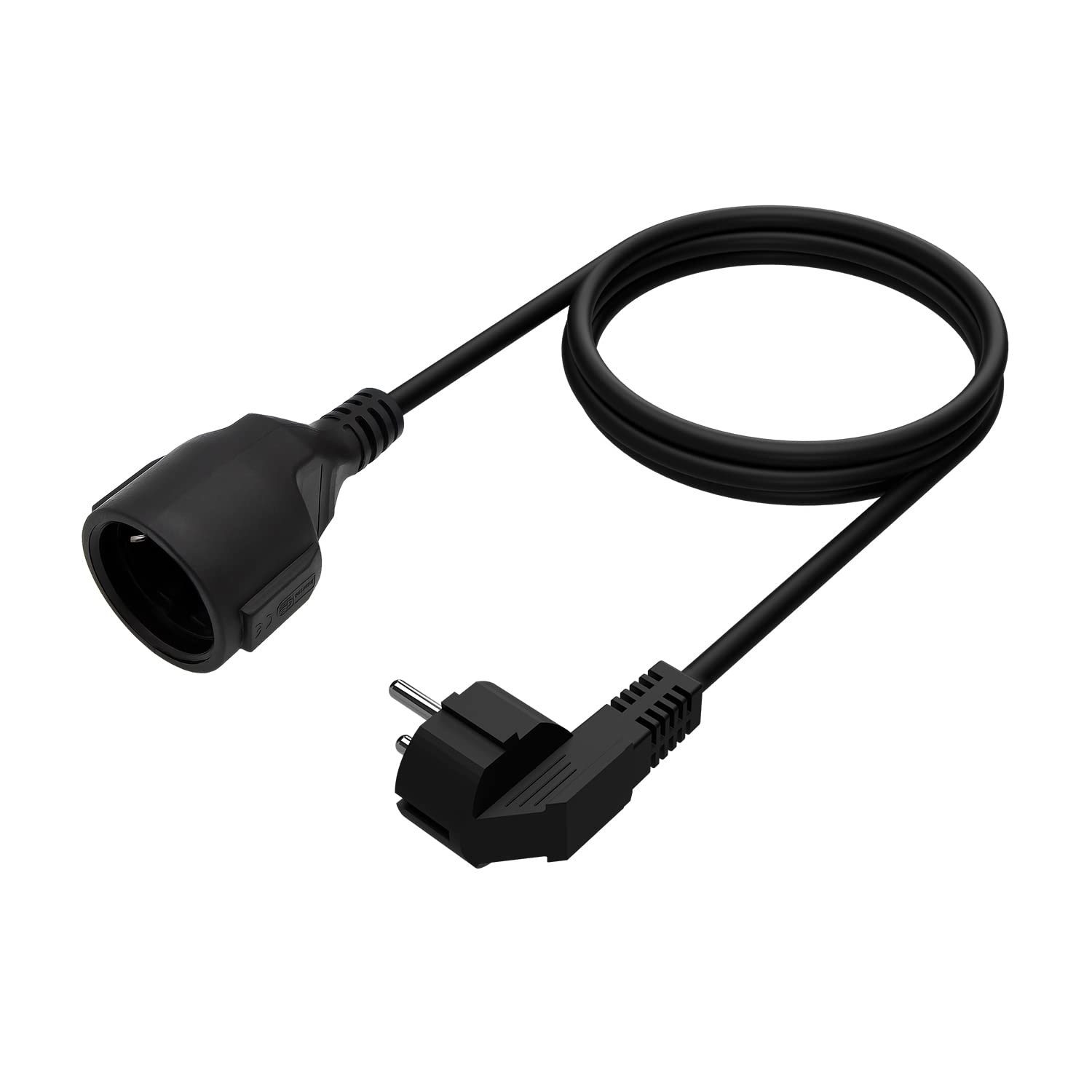 Cable Alargador de Alimentación Aisens A132-0601/ CEE7 Macho - CEE7 Hembra/ Hasta 1500W/ 3m/ Negro