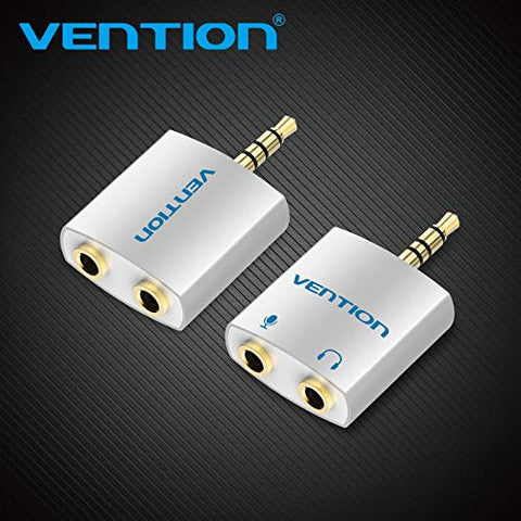 Adaptador Audio Vention BDBW0/ Jack 3.5 Macho - 2x Jack 3.5 Hembra/ Blanco