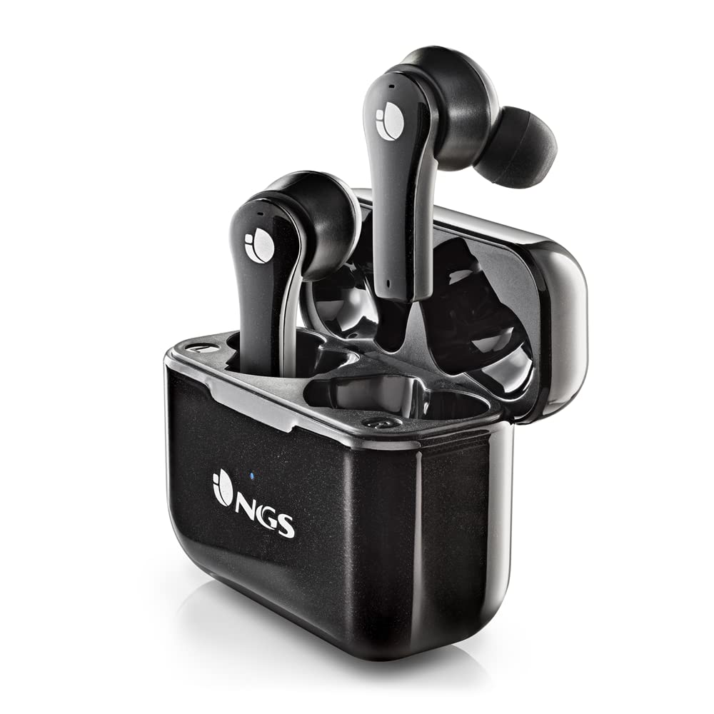 Auriculares Bluetooth NGS Ártica Bloom con estuche de carga/ Autonomía 6h/ Negros