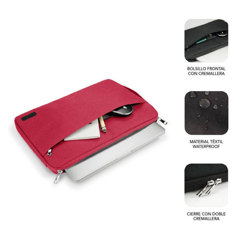 Funda Subblim Urban Laptop Sleeve para Portátiles hasta 15.6'/ Roja