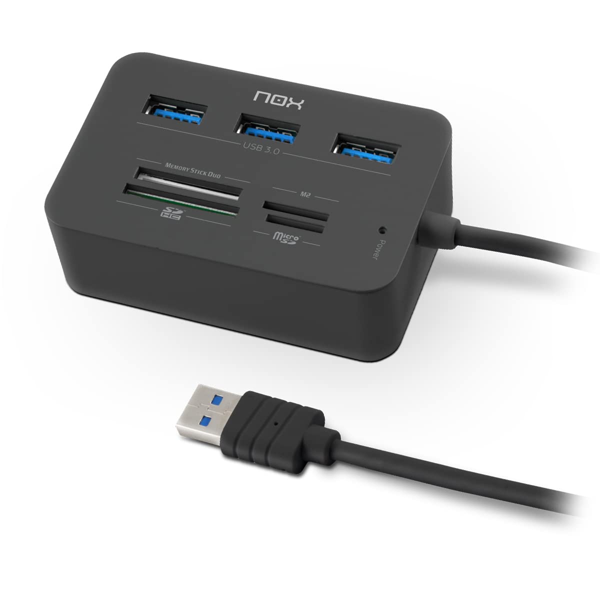 Hub USB 3.0 Nox Reader One/ 3xUSB/ 1x Lector de Tarjetas