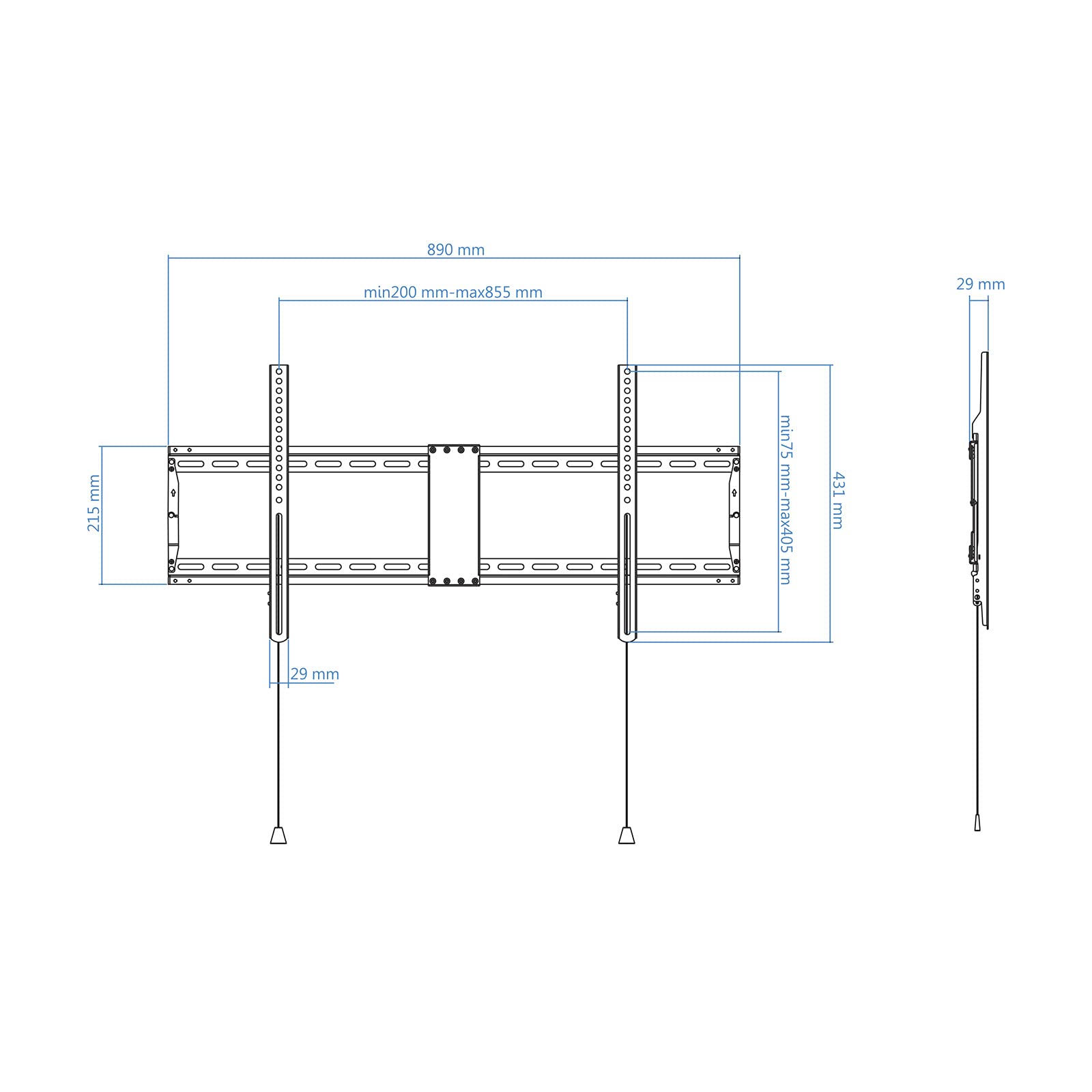 Soporte de Pared Fijo TooQ LP4390F-B para TV de 43-90'/ hasta 70kg