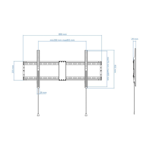 Soporte de Pared Fijo TooQ LP4390F-B para TV de 43-90'/ hasta 70kg