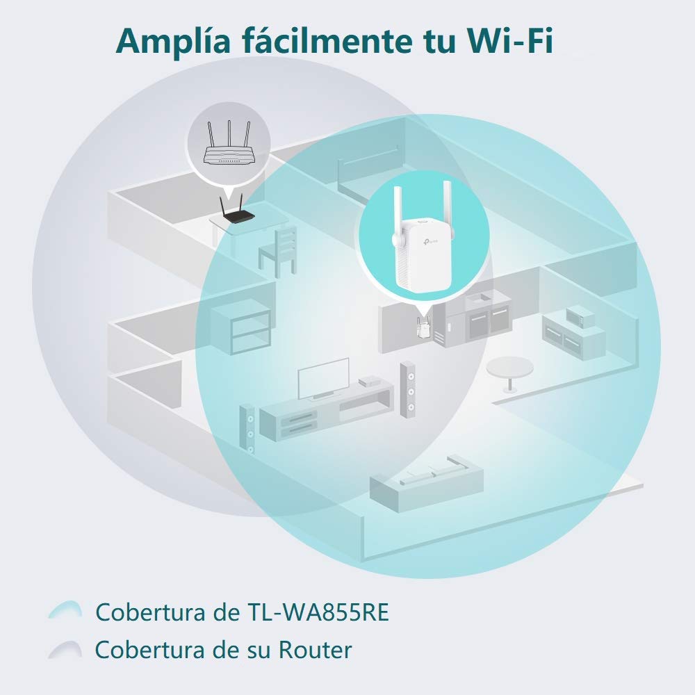 Repetidor/ AP Inalámbrico TP-Link TL-WA855RE 300Mbps/ 2 Antenas