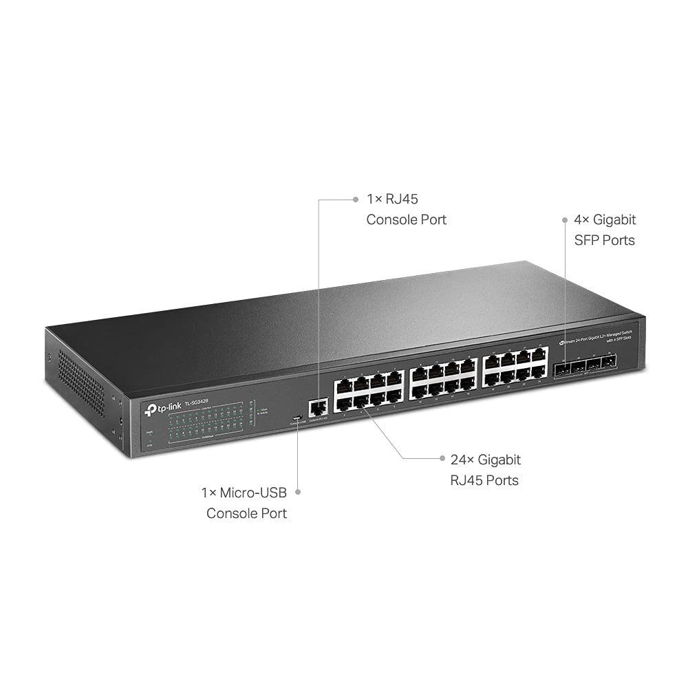 Switch Gestionable TP-Link Omada TL-SG3428 28 Puertos/ RJ-45 10/100/1000/ SFP