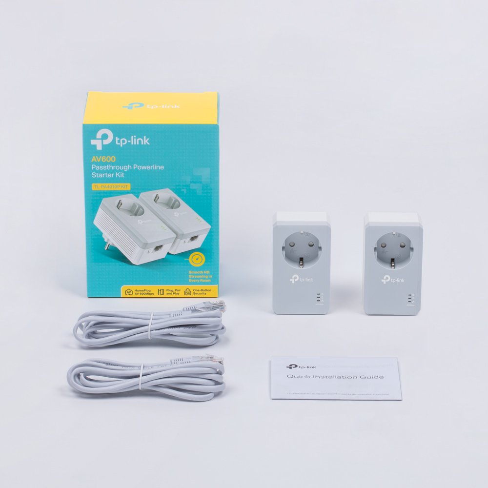 Adaptador Powerline TP-Link TL-PA4010P KIT 600Mbps/ Alcance 300m/ Pack de 2