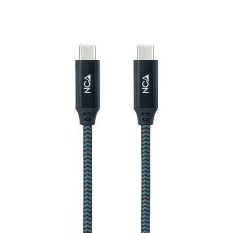 Cable USB 3.2 Tipo-C Nanocable 10.01.4302-COMB/ USB Tipo-C Macho - USB Tipo-C Macho/ 2m/ Gris y Negro