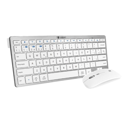 Teclado y Ratón Inalámbrico Subblim OCO010 Combo Multidispositivo Compacto/ Plata