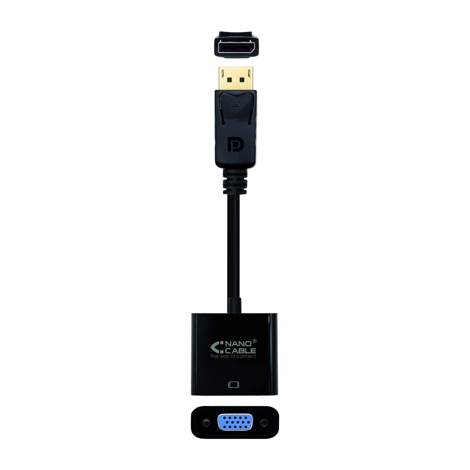 Conversor Nanocable 10.16.0602/ DisplayPort Macho - VGA Hembra