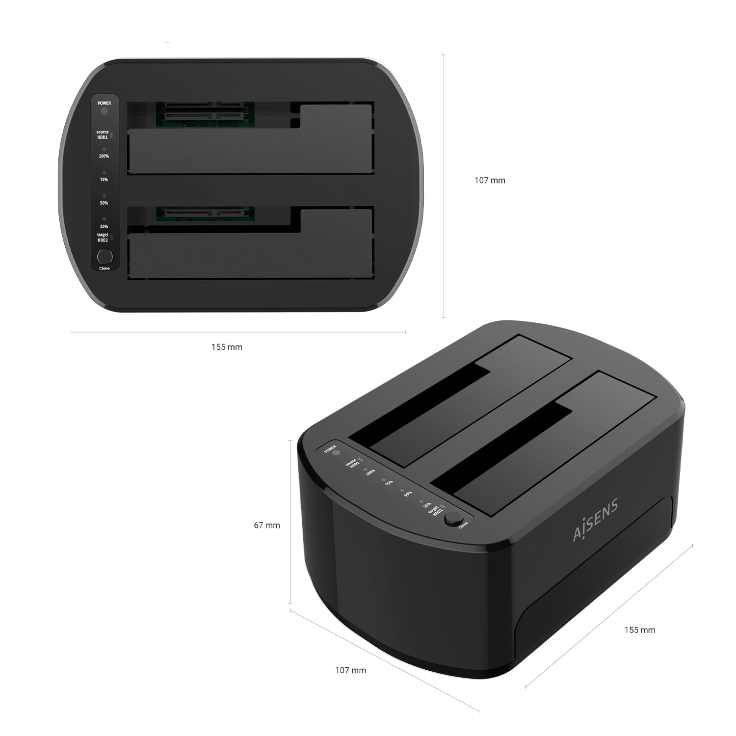 Docking Station para Discos Duros Aisens ASDS-D03B