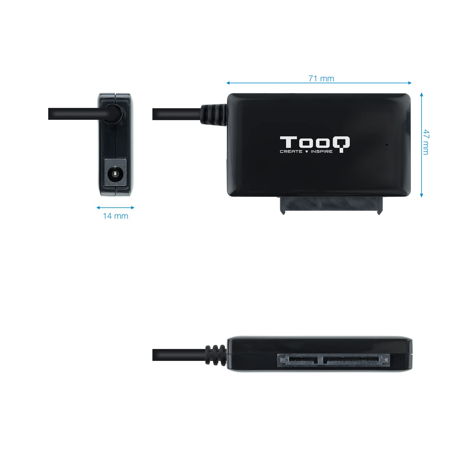 Adaptador para Discos Duros 2.5'/3.5' Tooq TQHDA-01A/ USB 3.0 Macho - SATA