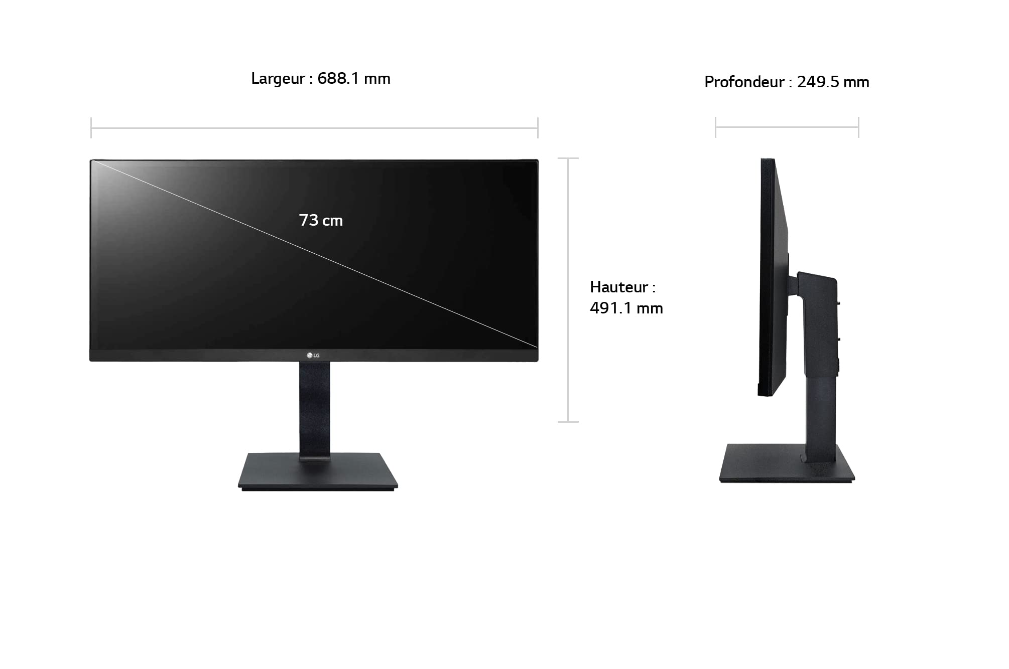 Monitor Profesional Ultrapanorámico LG 29BN650-B 29'/ WFHD/ Multimedia/ Regulable en altura/ Negro