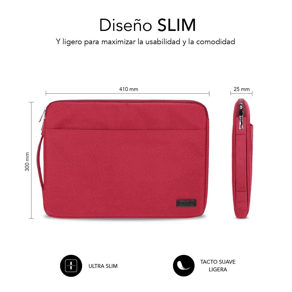 Funda Subblim Urban Laptop Sleeve para Portátiles hasta 15.6'/ Roja