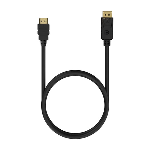 Cable Conversor Aisens A125-0550/ Displayport Macho - HDMI Macho/ Hasta 5W/ 2300Mbps/ 50cm/ Negro