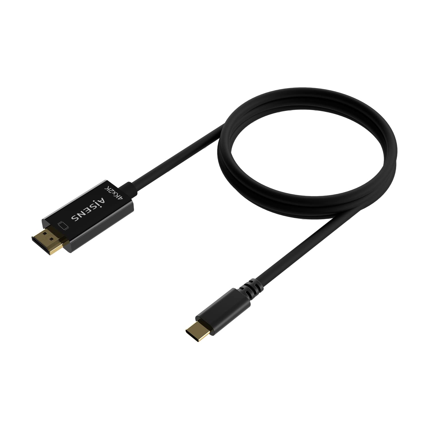 Cable Conversor HDMI 4K Aisens A109-0623/ USB Tipo-C Macho - HDMI Macho/ Hasta 27W/ 1250Mbps/ 80cm/ Negro