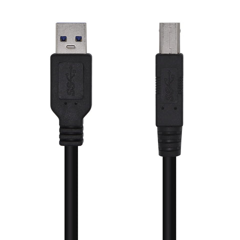 Cable USB 3.0 Impresora Aisens A105-0445/ USB Tipo-B Macho - USB Macho/ 3m/ Negro