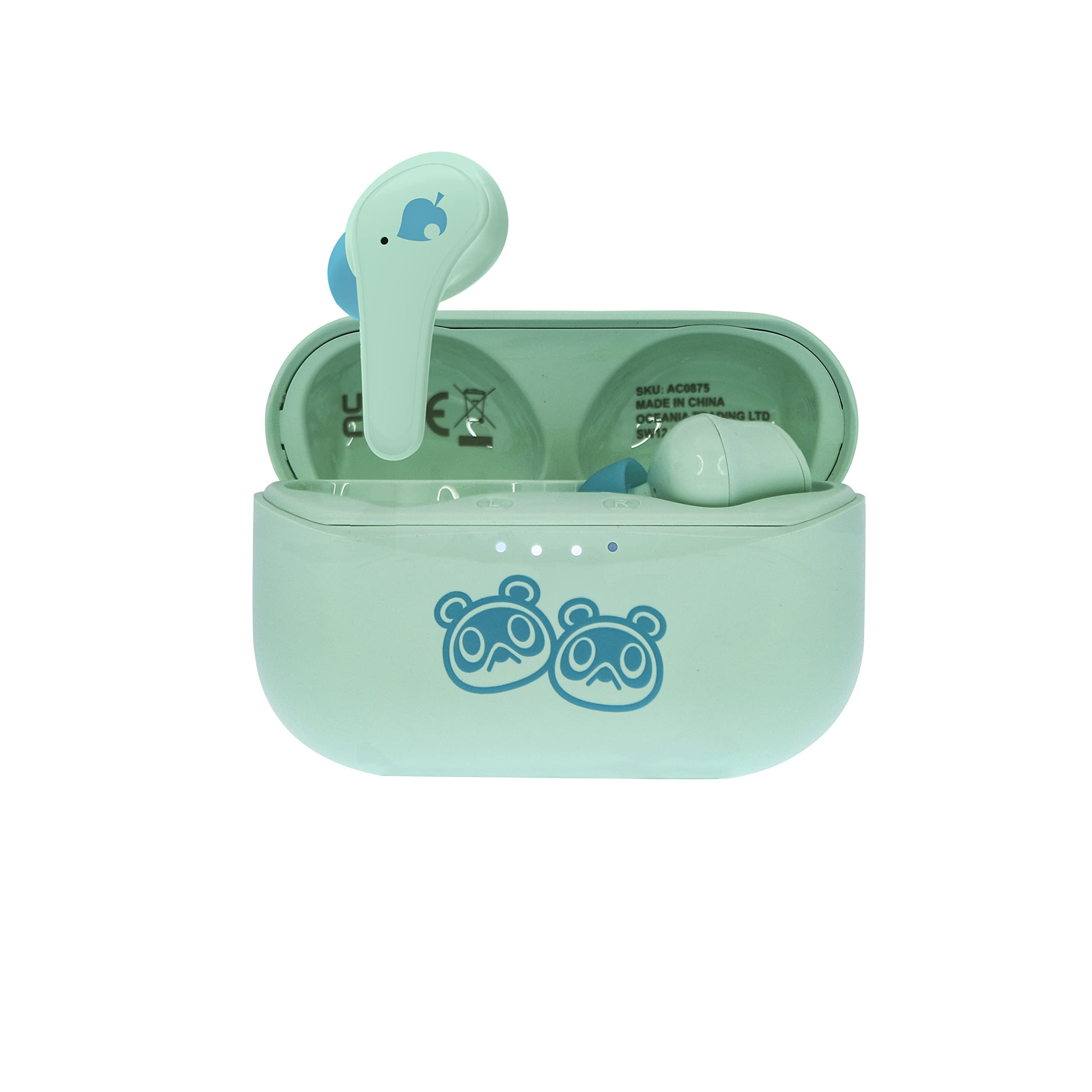 OTL - Auriculares inalámbricos Bluetooth V5.0 para niños Animal Crossing con Caja de Carga.