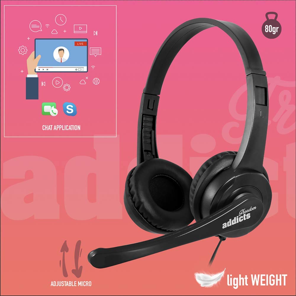 Auriculares NGS VOX505 USB/ con Micrófono/ USB/ Negros