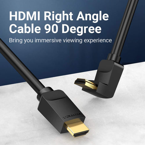 Cable HDMI 2.0 4K Acodado 90º Vention AARBH/ HDMI Macho - HDMI Macho/ 2m/ Negro