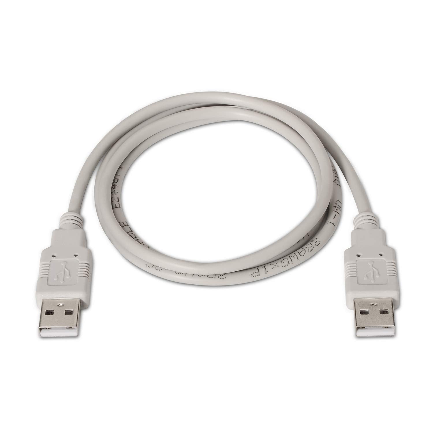 Cable USB 2.0 Aisens A101-0022/ USB Macho - USB Macho/ Hasta 2.5W/ 60Mbps/ 2m/ Beige