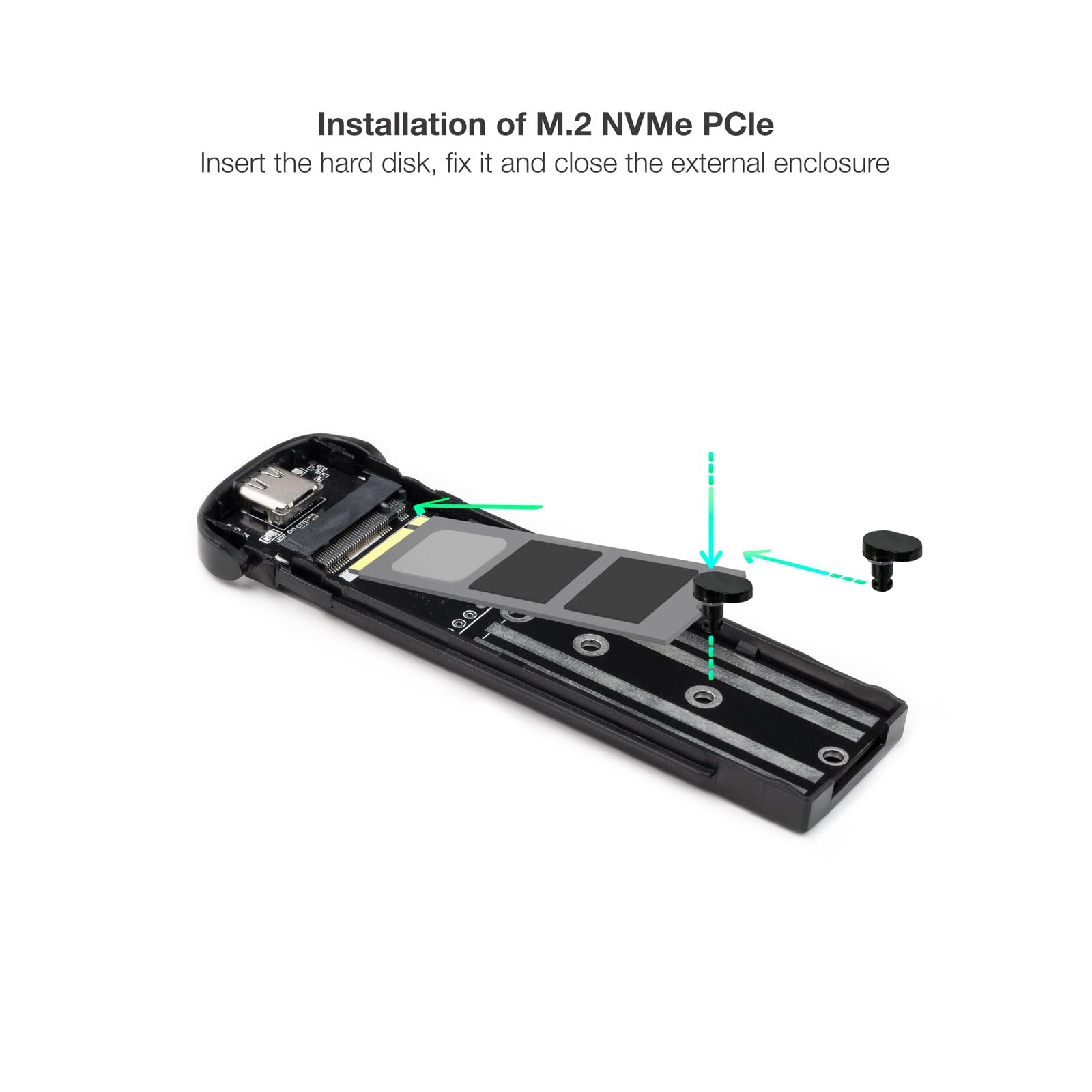 Caja Externa para Disco SSD M.2 NVMe TooQ TQE-2201R/ USB 3.1 Gen2/ Sin tornillos