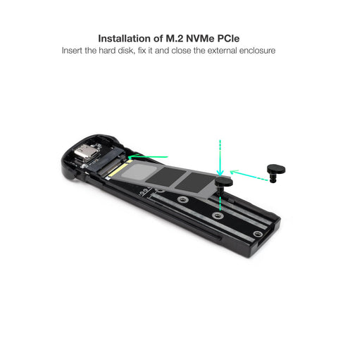 Caja Externa para Disco SSD M.2 NVMe TooQ TQE-2201R/ USB 3.1 Gen2/ Sin tornillos