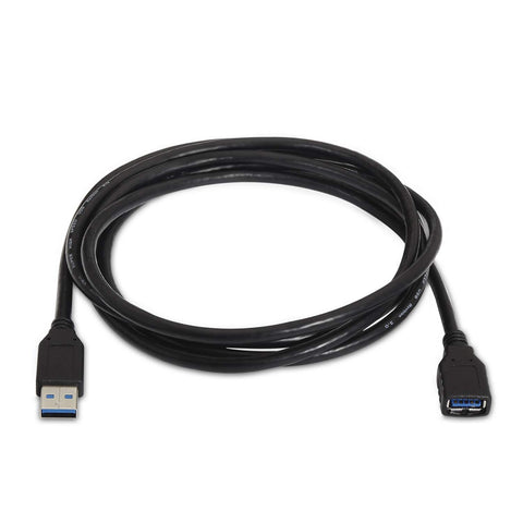 Cable Alargador USB 3.0 Aisens A105-0041/ USB Macho - USB Hembra/ Hasta 9W/ 625Mbps/ 1m/ Negro