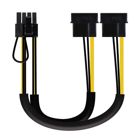 Cable de Alimentación Tarjeta Gráfica Nanocable 10.19.1201/ 2x Molex Macho - 6+2 PIN Macho/ 20cm