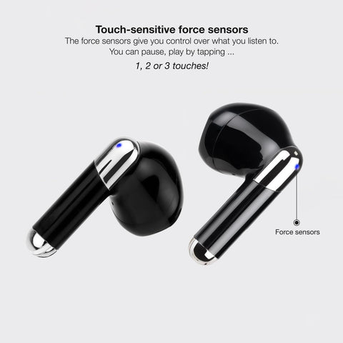 Auriculares Bluetooth TooQ Onyx TQBWH-0054B con estuche de carga/ Autonomía 4h/ Negros