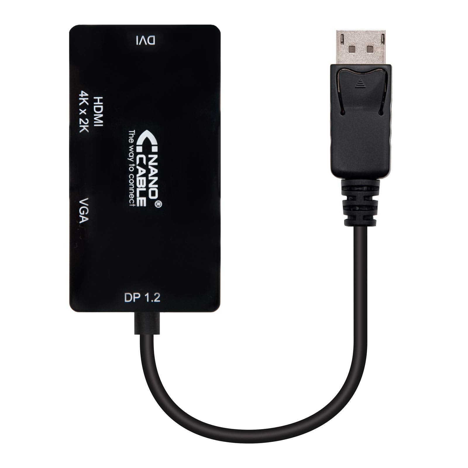 Cable Conversor Nanocable 10.16.3301-BK/ Displayport Macho - VGA Hembra/ DVI Hembra/ HDMI Hembra