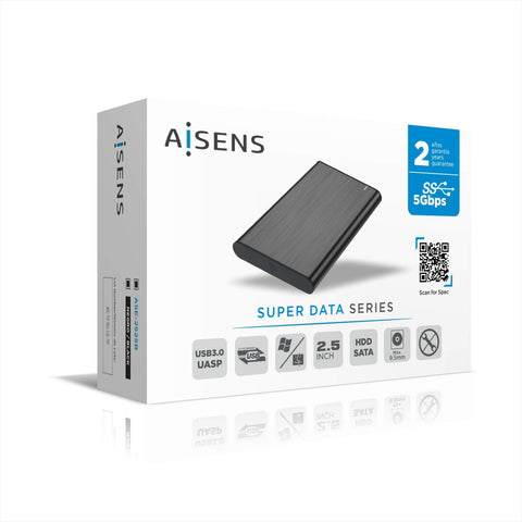 Caja Externa para Disco Duro de 2.5' Aisens ASE-2525B/ USB 3.1/ Sin tornillos