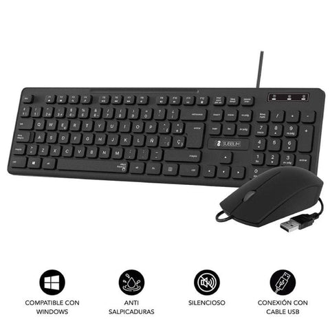 Teclado y Ratón Subblim Combo Business Slim CSSK01/ Negro