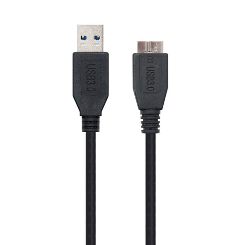 Cable USB 3.0 Nanocable 10.01.1101-BK/ USB Macho - MicroUSB Macho/ 1m/ Negro