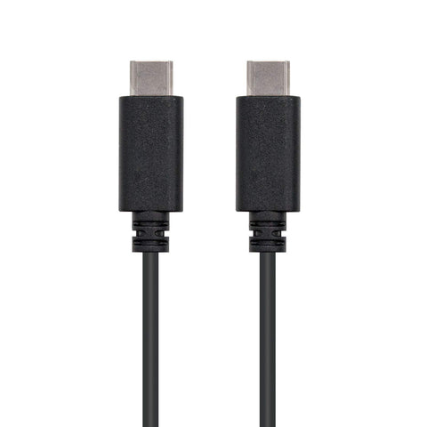 Cable USB 2.0 Tipo-C Nanocable 10.01.2302/ USB Tipo-C Macho - USB Tipo-C Macho/ 2m/ Negro