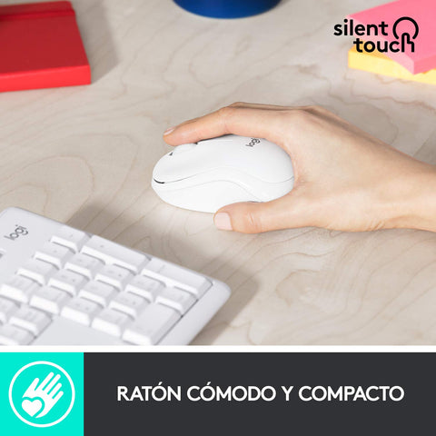 Teclado y Ratón Inalámbricos Logitech Silent Touch MK295/ Blanco