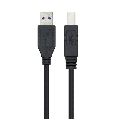 Cable USB 3.0 Impresora Nanocable 10.01.0802-BK/ USB Tipo-B Macho - USB Macho/ 2m/ Negro