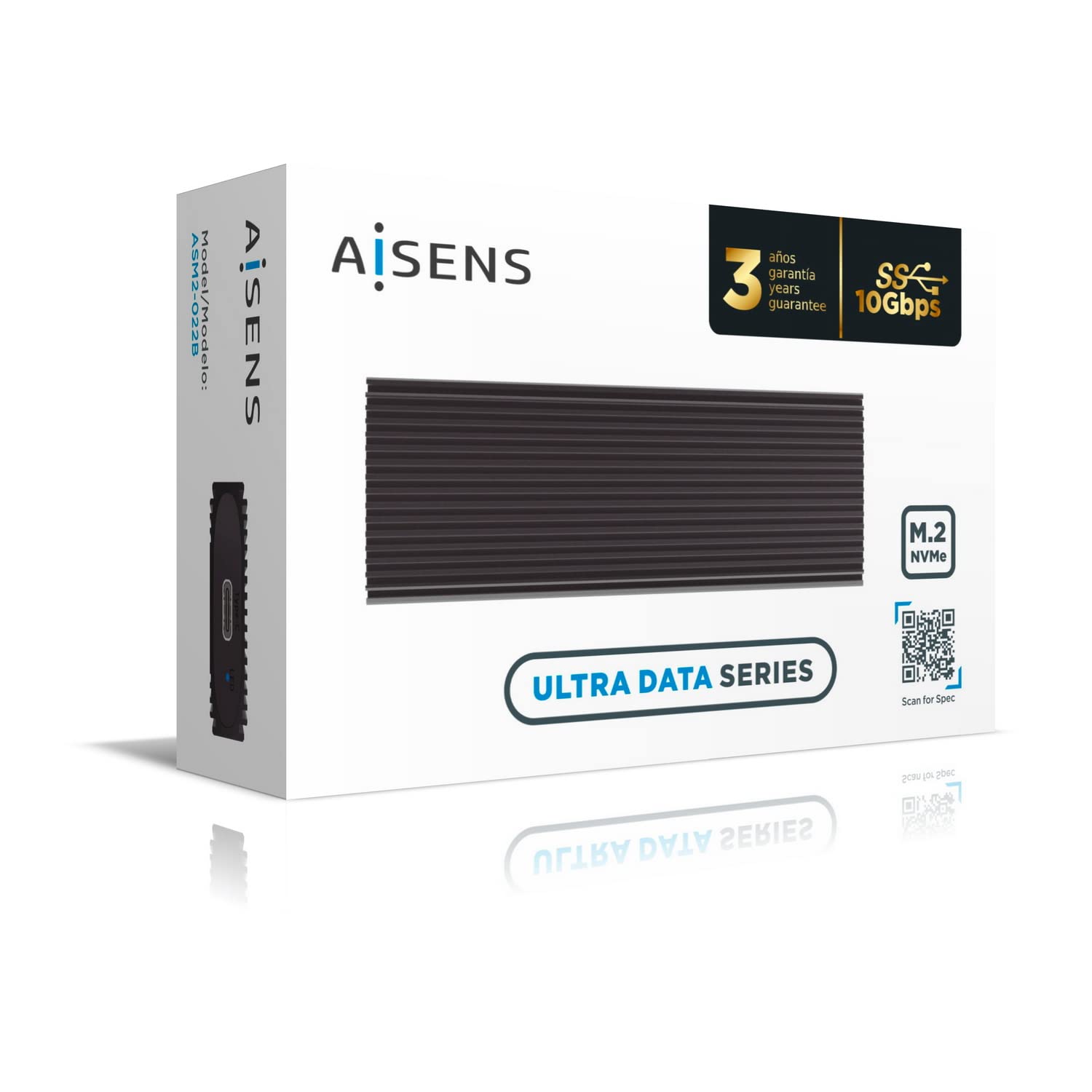 Caja Externa para Disco SSD M.2 NVMe Aisens ASM2-022B/ USB 3.2/ Sin tornillos