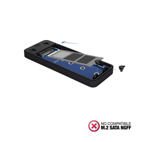 Caja Externa para Disco SSD M.2 NVMe TooQ TQE-2280B/ USB 3.1/ Sin tornillos