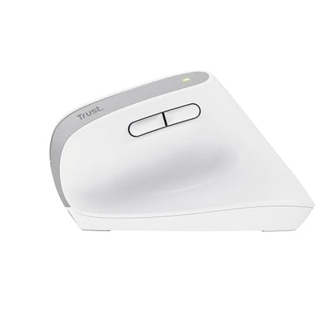 Ratón Ergonómico Inalámbrico por Bluetooth Trust Bayo+/ Batería Recargable/ Hasta 2400 DPI/ Blanco