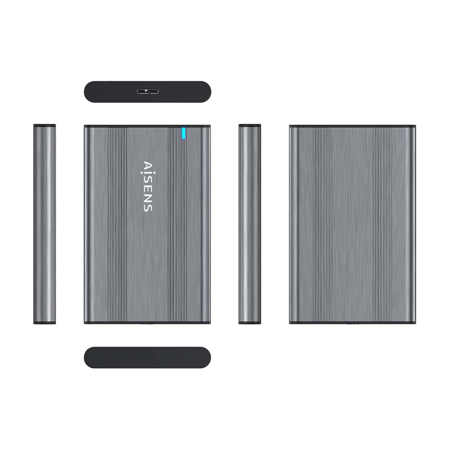 Caja Externa para Disco Duro de 2.5' Aisens ASE-2526GR/ USB 3.1/ Sin tornillos