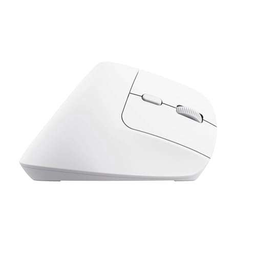 Ratón Ergonómico Inalámbrico por Bluetooth Trust Bayo+/ Batería Recargable/ Hasta 2400 DPI/ Blanco