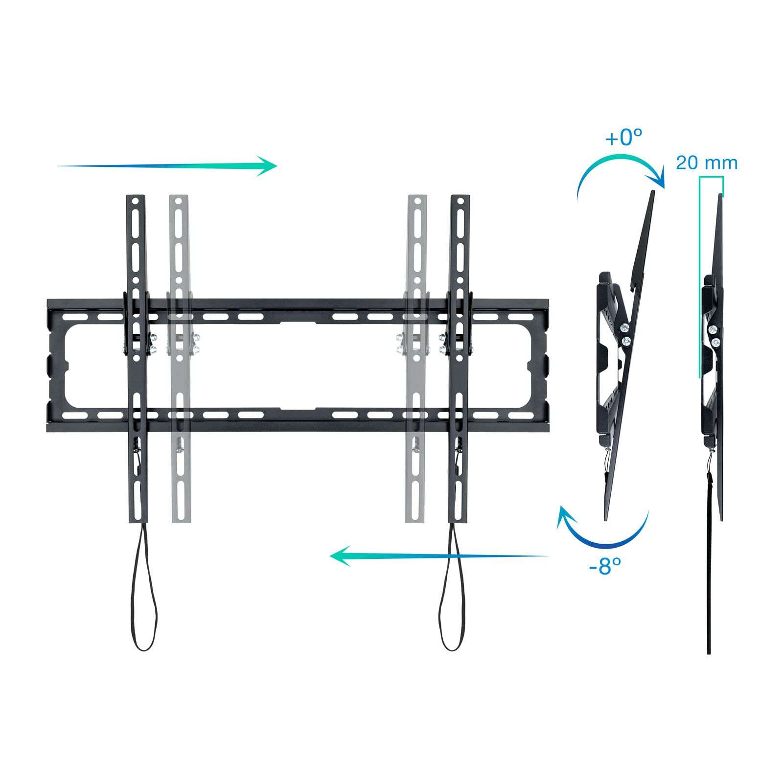 Soporte de Pared Fijo/ Inclinable TooQ LP1081T-B para TV de 37-80'/ hasta 45kg