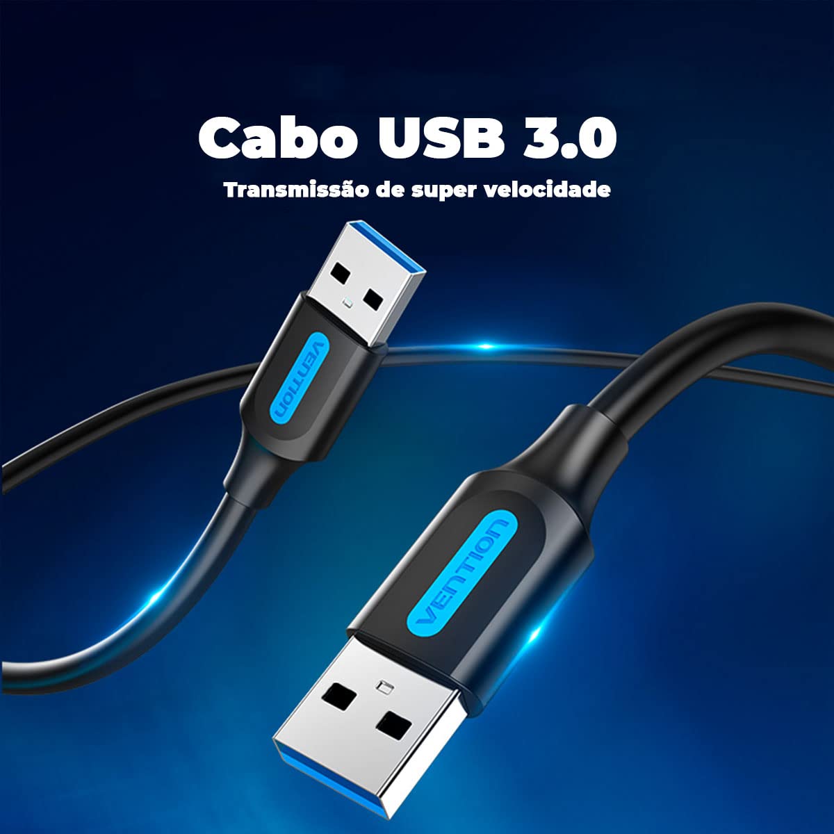 Cable USB 3.0 Vention CONBD/ USB Macho - USB Macho/ 5Gbps/ 50cm/ Negro