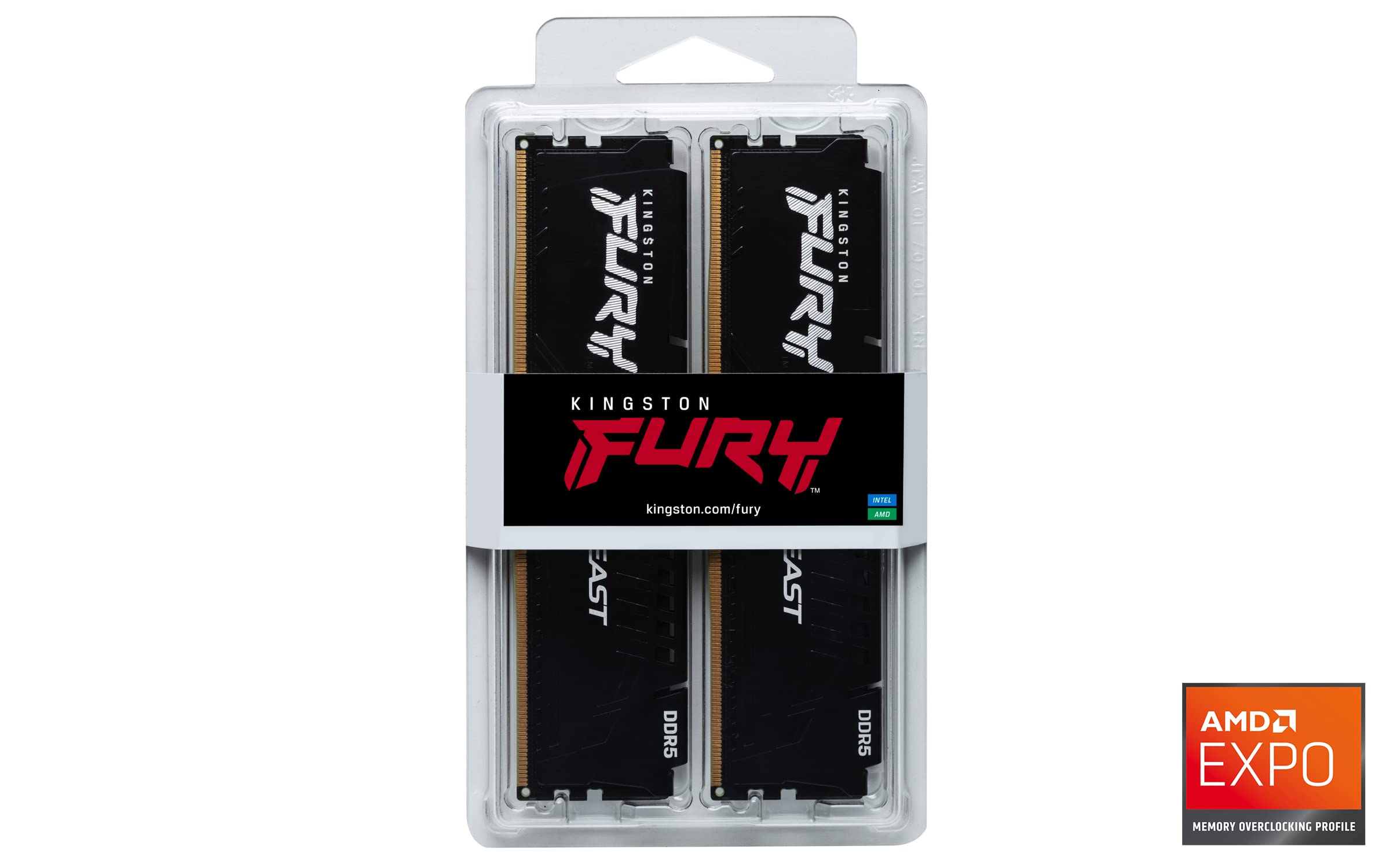 Memoria RAM Kingston FURY Beast 2 x 16GB/ DDR5/ 5600MHz/ 1.25V/ CL36/ DIMM