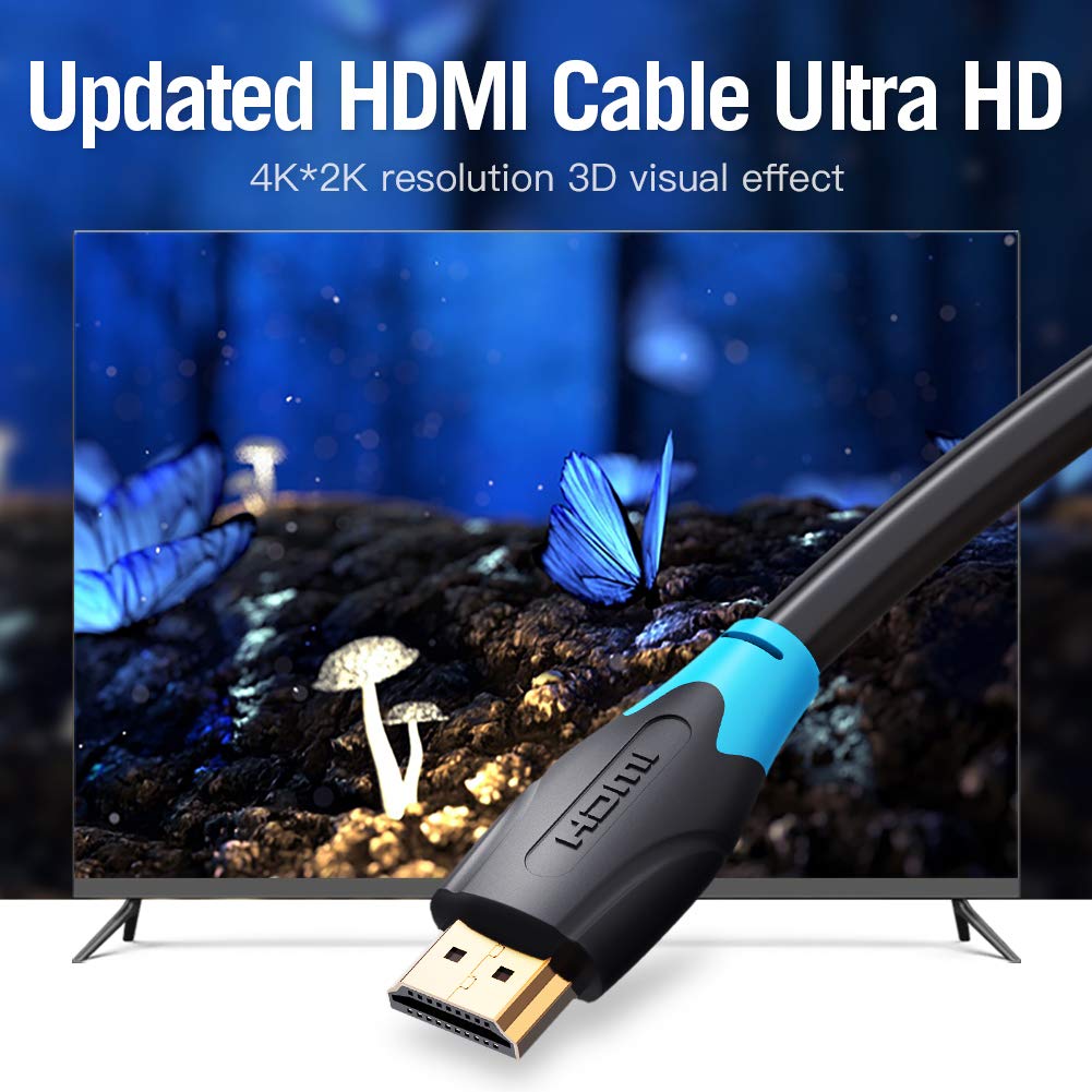 Cable HDMI 2.0 4K Vention AACBK/ HDMI Macho - HDMI Macho/ 8m/ Negro