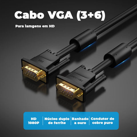 Cable SVGA Vention DAEBJ/ VGA Macho - VGA Macho/ 5m/ Negro